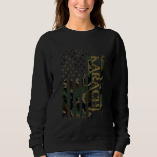 Karachi Pakistan United States Distressed Camo w U Sweatshirt