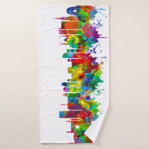 Karachi Skyline Pakistan Bath Towel