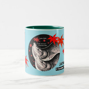 Karafuto Masu (Japan) Thank and pray for all life. Two-Tone Coffee Mug