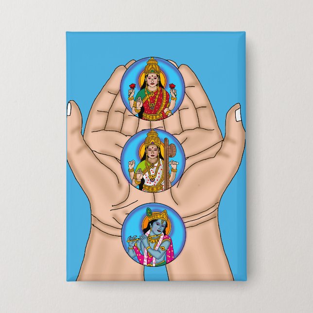 Karagre Vasate Lakshmi Shloka Button (Front)