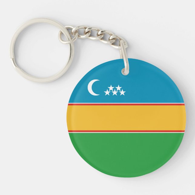 Karakalpakstan Flag Key Ring (Front)