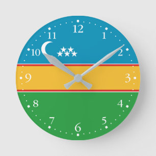Karakalpakstan Flag Round Clock