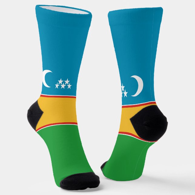 Karakalpakstan Flag Socks (Angled)