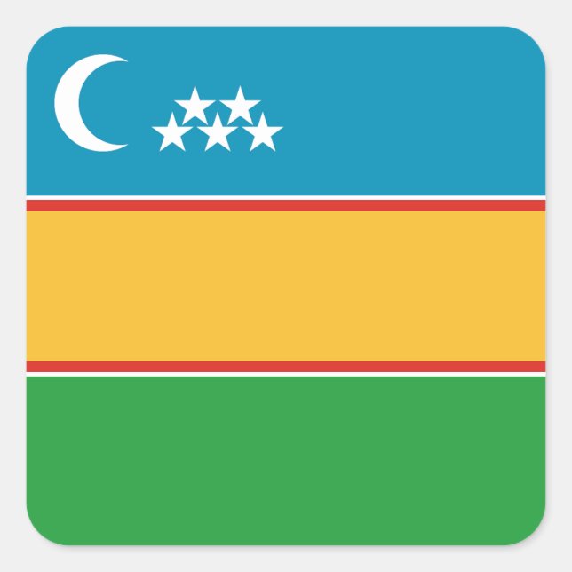 Karakalpakstan Flag Square Sticker (Front)