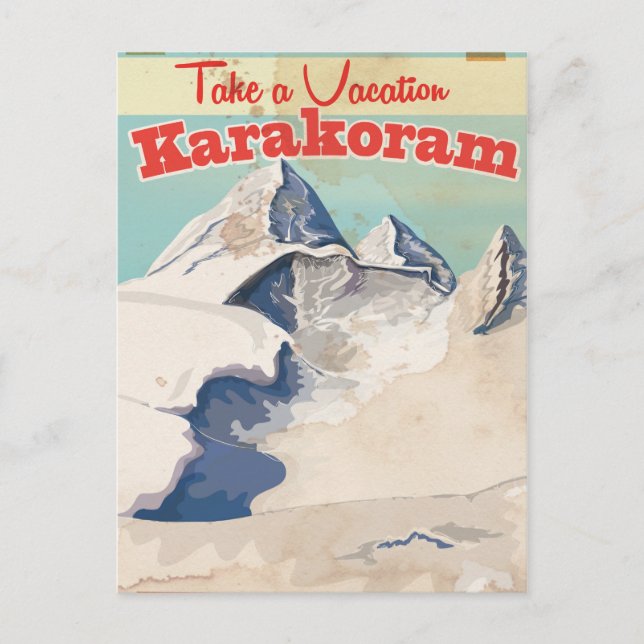 Karakoram Vintage vacation Poster Postcard (Front)
