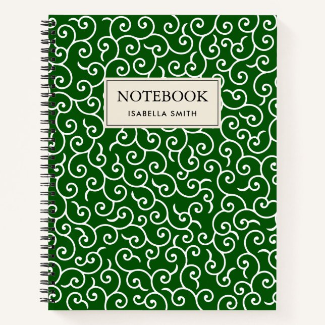 Karakusa Green and White Motive Notebook (Front)