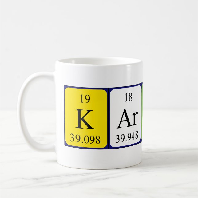 Karaline periodic table name mug (Left)