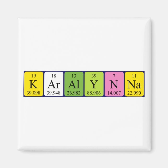 Karalynna periodic table name magnet (Front)