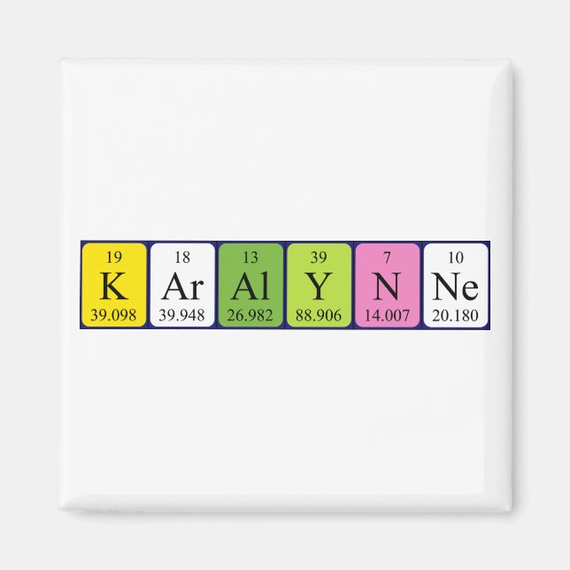 Karalynne periodic table name magnet (Front)