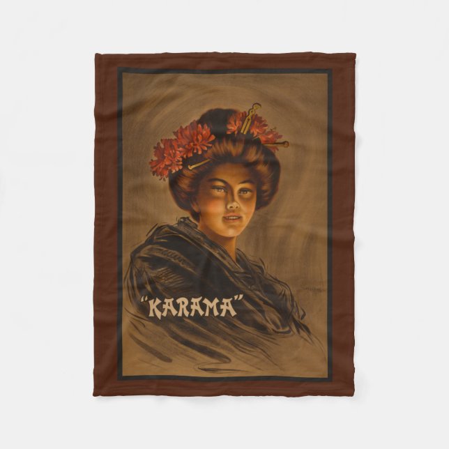 Karama: Japanese Romance Geisha Actress Fleece Blanket (Front)