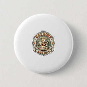 Karaoke Bar Cat Karaoke Bar Cat Vintage Vector Art 6 Cm Round Badge