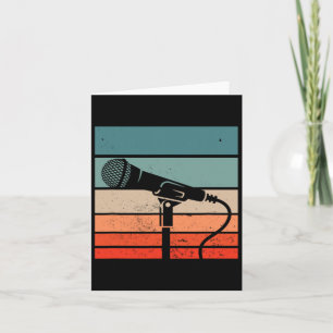 Karaoke Bar Vintage Microphone Singing Song Party Card