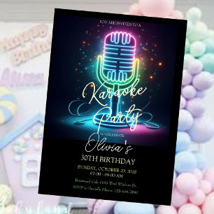 Karaoke Birthday Party Invitation
