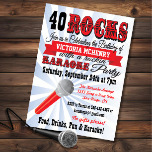 Karaoke Birthday Party Poster Style Invitation