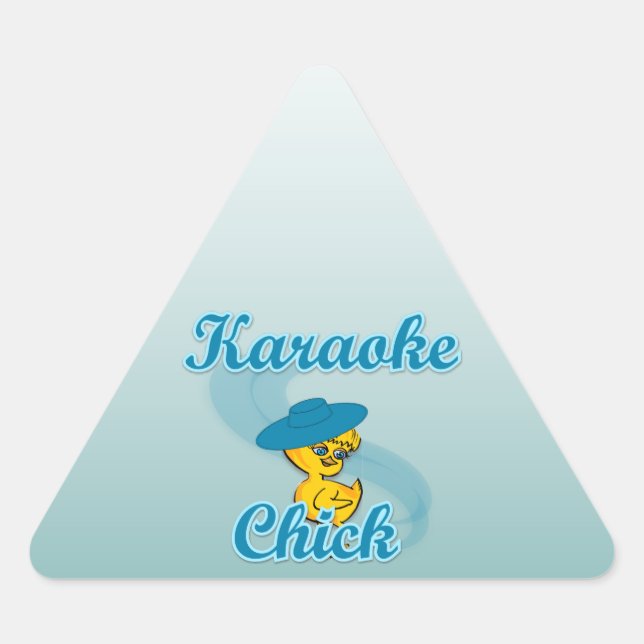 Karaoke Chick #3 Triangle Sticker (Front)