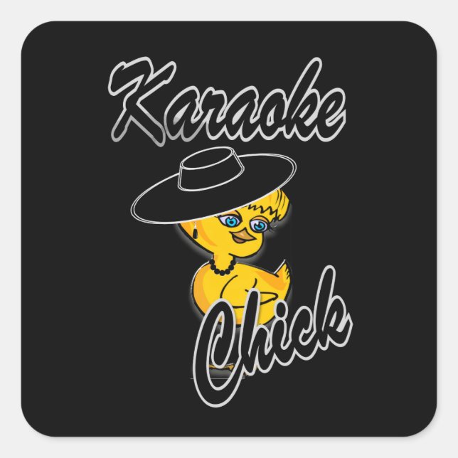 Karaoke Chick #4 Square Sticker (Front)