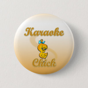 Karaoke Chick 6 Cm Round Badge