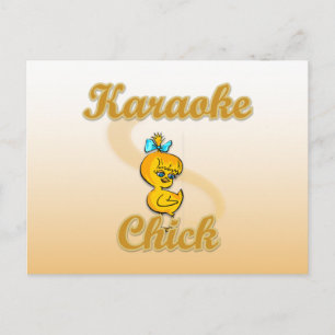 Karaoke Chick Postcard