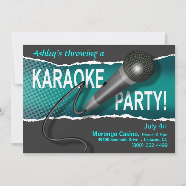 Karaoke Girls' Night Out Party Night Invitation (Front)