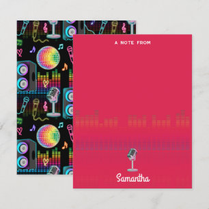 Karaoke Glow Singing Music Custom Name Card