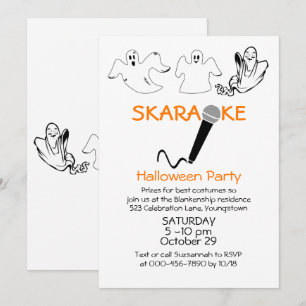 Karaoke Halloween Party Happy Ghosts Custom Invitation