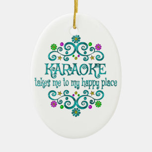 Karaoke Happy Place Ceramic Ornament