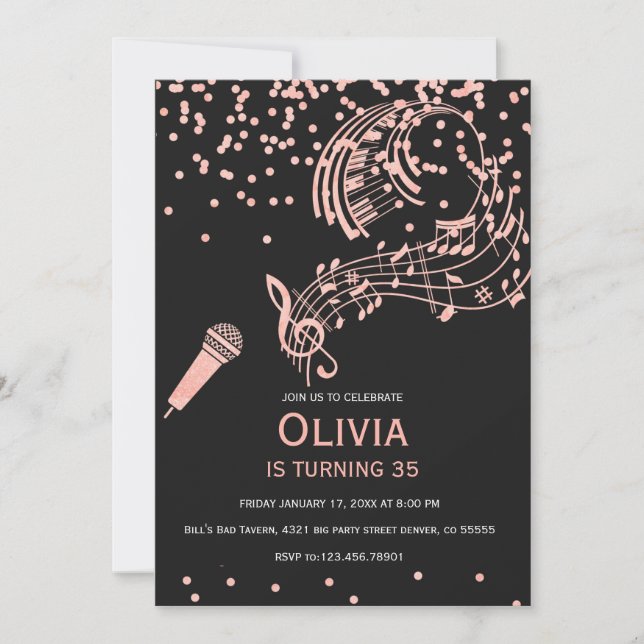 Karaoke Invitation, Karaoke party invite (Front)