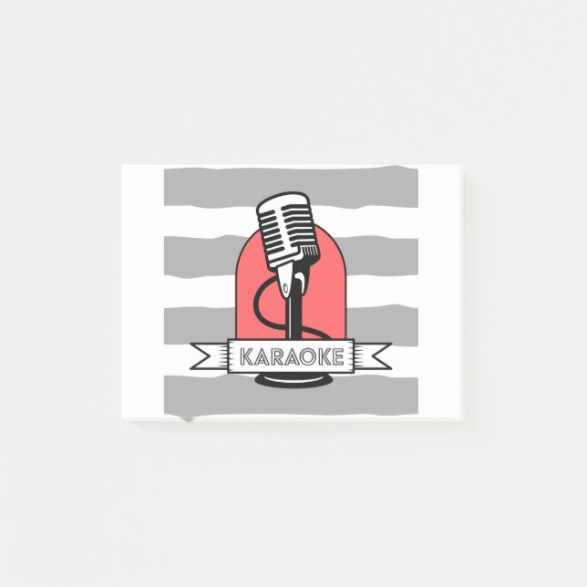 Karaoke king or queen singer music performer post-it notes (Front)