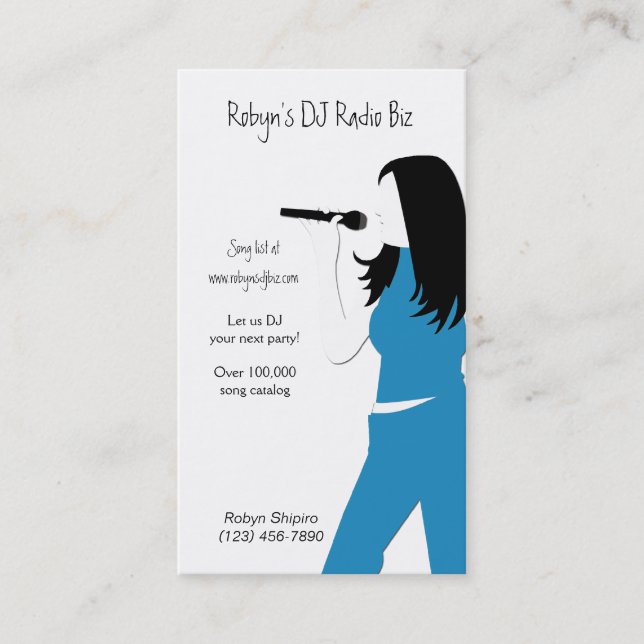 Karaoke Music DJ Service Business Card (Front)