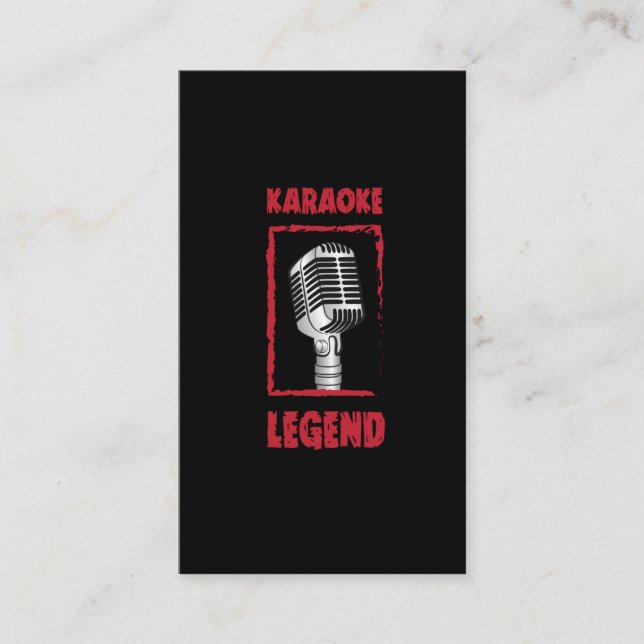 Karaoke Music Gift Sing Bar Singer Karaoke Legend Business Card (Front)