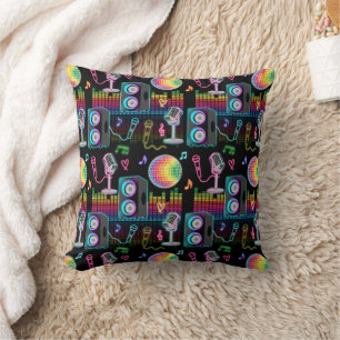 Karaoke Neon Glow Singing Music Party Cushion