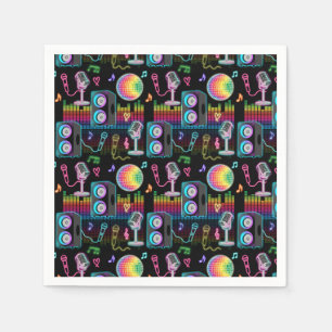 Karaoke Neon Glow Singing Music Party Napkin