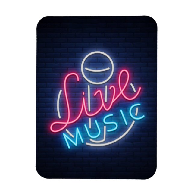 Karaoke Neon Lighting Curved Word  Art Word Text Magnet (Vertical)