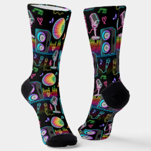 Karaoke Neon Singing Music Party Socks