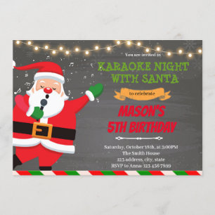 Karaoke night with Santa theme Invitation