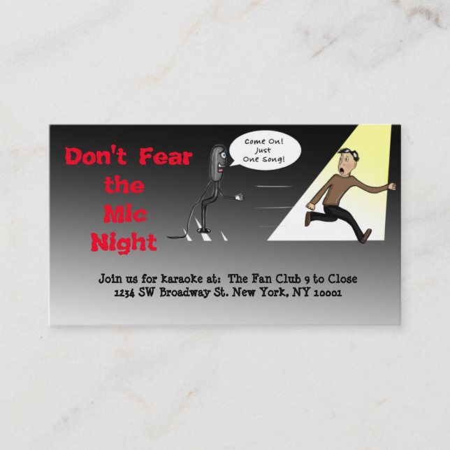 Karaoke/Open Mic Business Cards (Front)