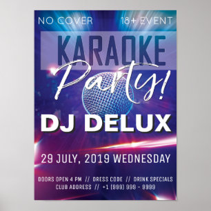 Karaoke Party   DJ   Club Flyer Poster