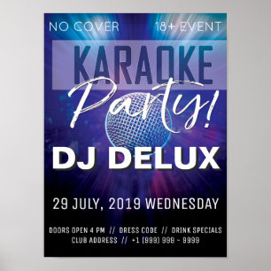 Karaoke Party   DJ   Club Flyer Poster