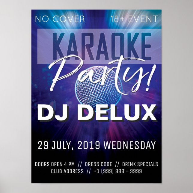 Karaoke Party | DJ | Club Flyer Poster (Front)