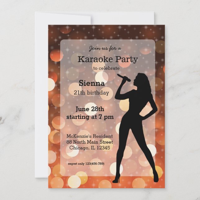 Karaoke party invitation (Front)