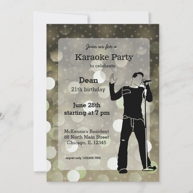Karaoke party invitation (Front)
