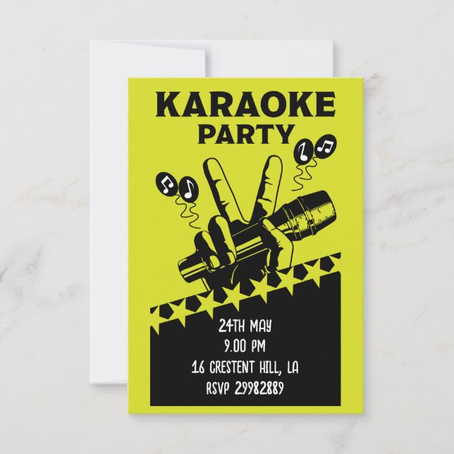 Karaoke Party Invite (Front)