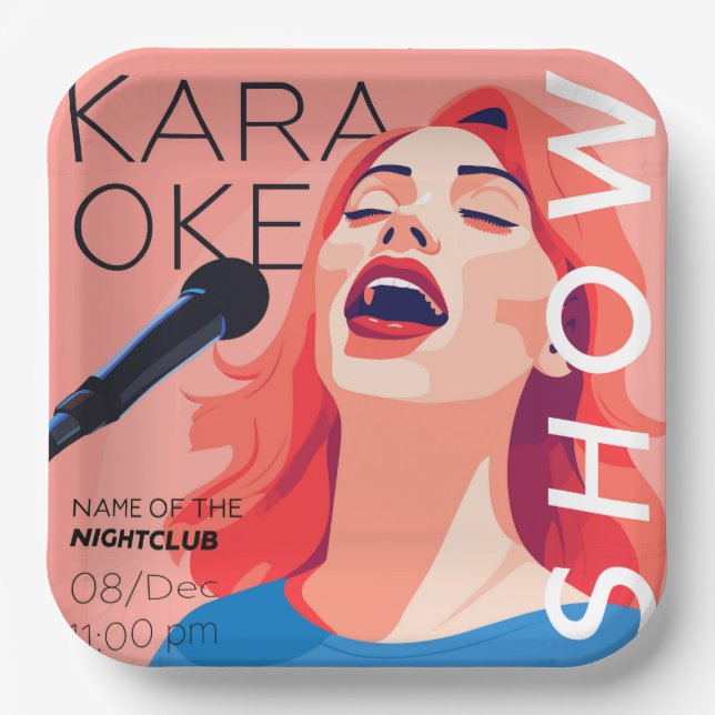 Karaoke party show paper plate (Front)