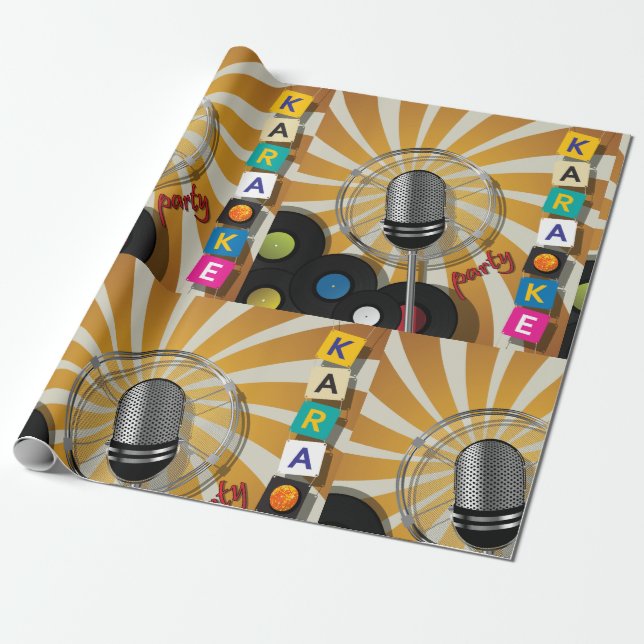 Karaoke Party Wrapping Paper (Unrolled)