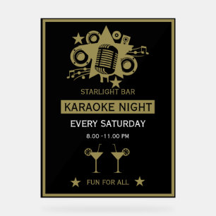 Karaoke Promotion Wall Acrylic Sign
