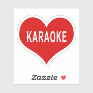 KARAOKE Red Love Heart Vinyl Sticker