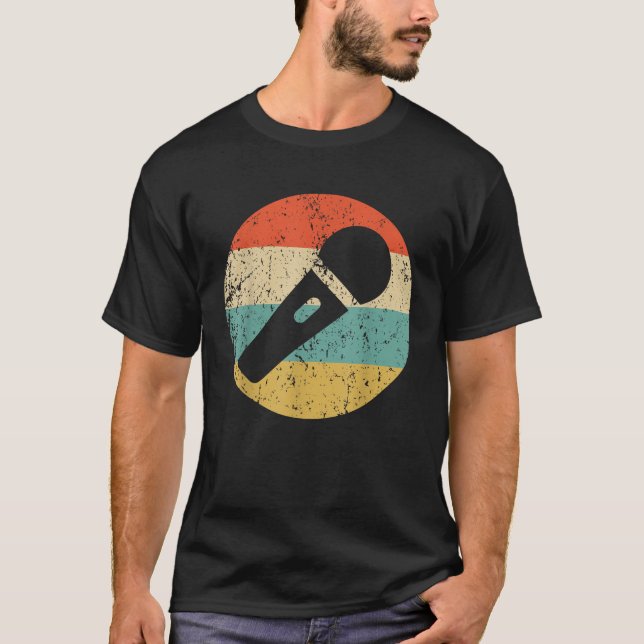Karaoke Singer Retro Microphone T-Shirt (Front)