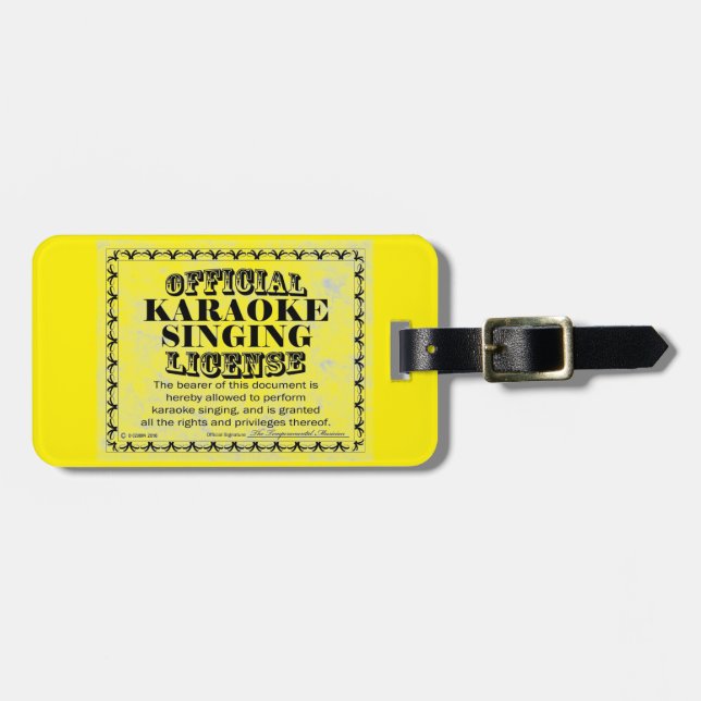 Karaoke Singing License Luggage Tag (Front Horizontal)