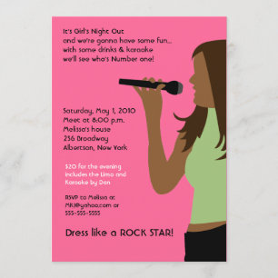 KARAOKE Singing Party Girls Night Out Birthday Invitation