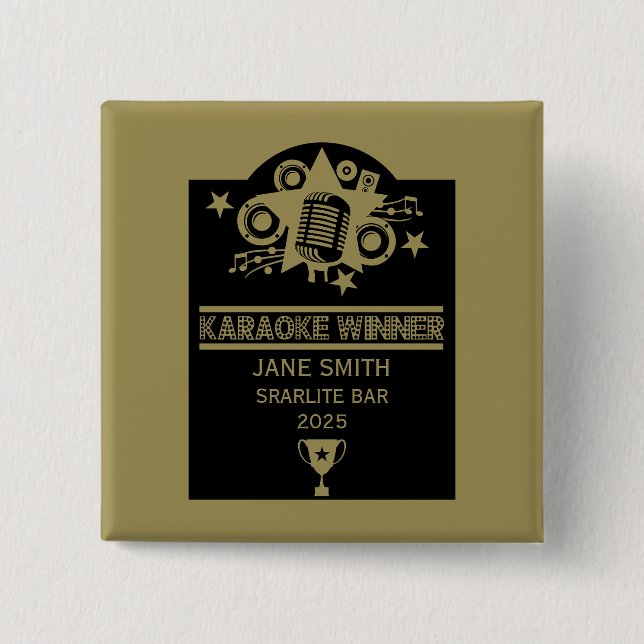 Karaoke Winner 15 Cm Square Badge (Front)